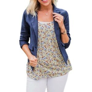 C'EST TOI CASUAL BLAZER-‎ NAVY